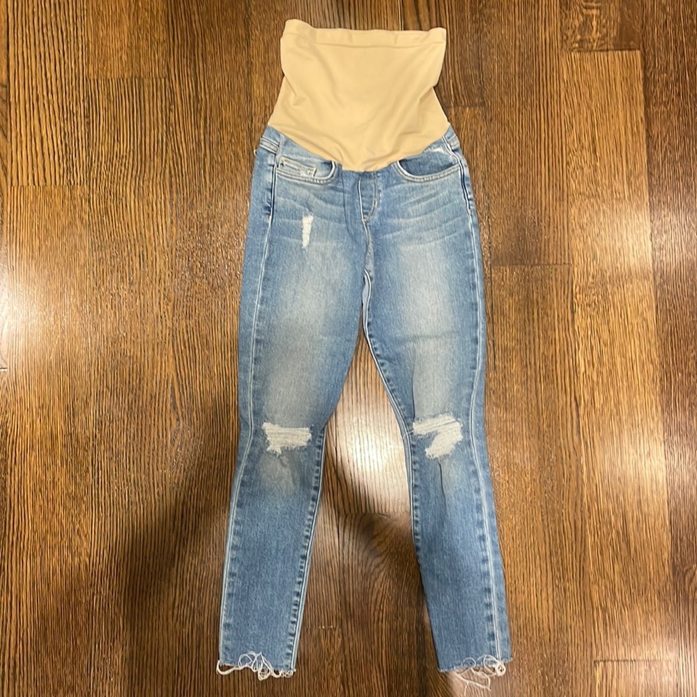 Joe’s Jeans cropped distressed maternity jeans sz 25